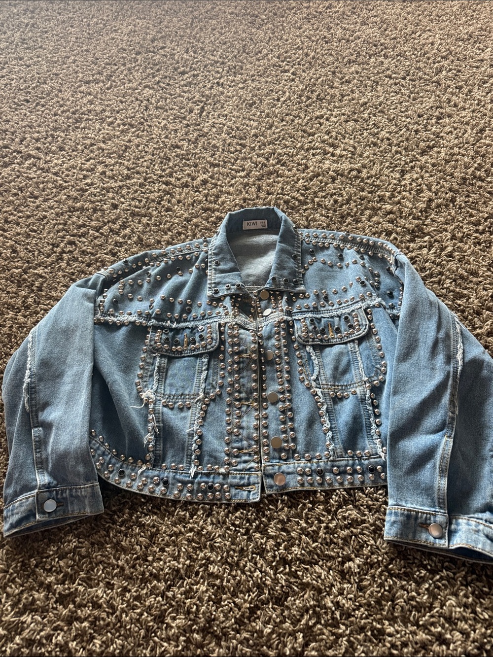 Kiwi Denim Jacket with Subtle Studs - Blue